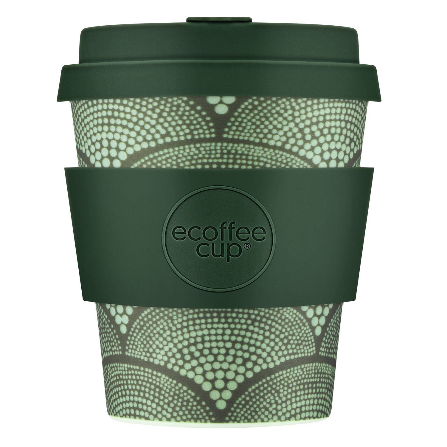 Ecoffee Cup Not that Juan PLA - Koffiebeker to Go 240 ml - Groen Siliconen