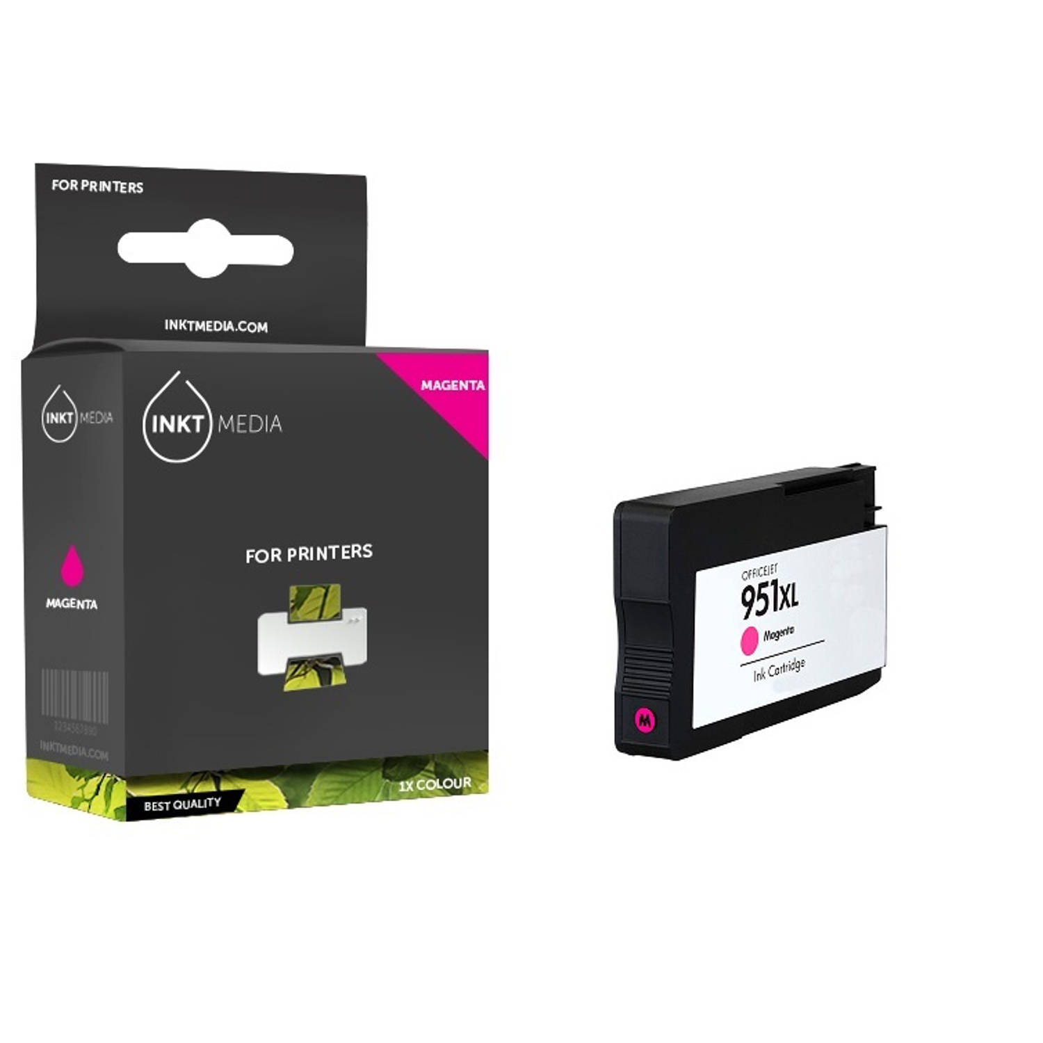 Inktmedia® - Inktcartridge - Geschikt HP 951XL (CN047AE) inktcartridge magenta hoge capaciteit - Cartridge met Inkt