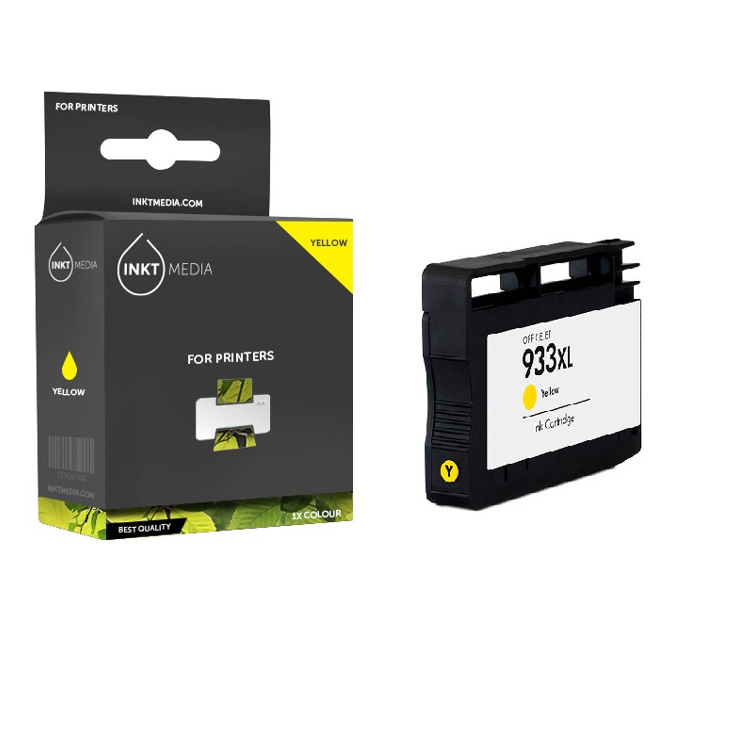 Inktmedia® - Inktcartridge - Geschikt HP 933XL (CN056AE) inktcartridge geel hoge capaciteit - Cartridge met Inkt