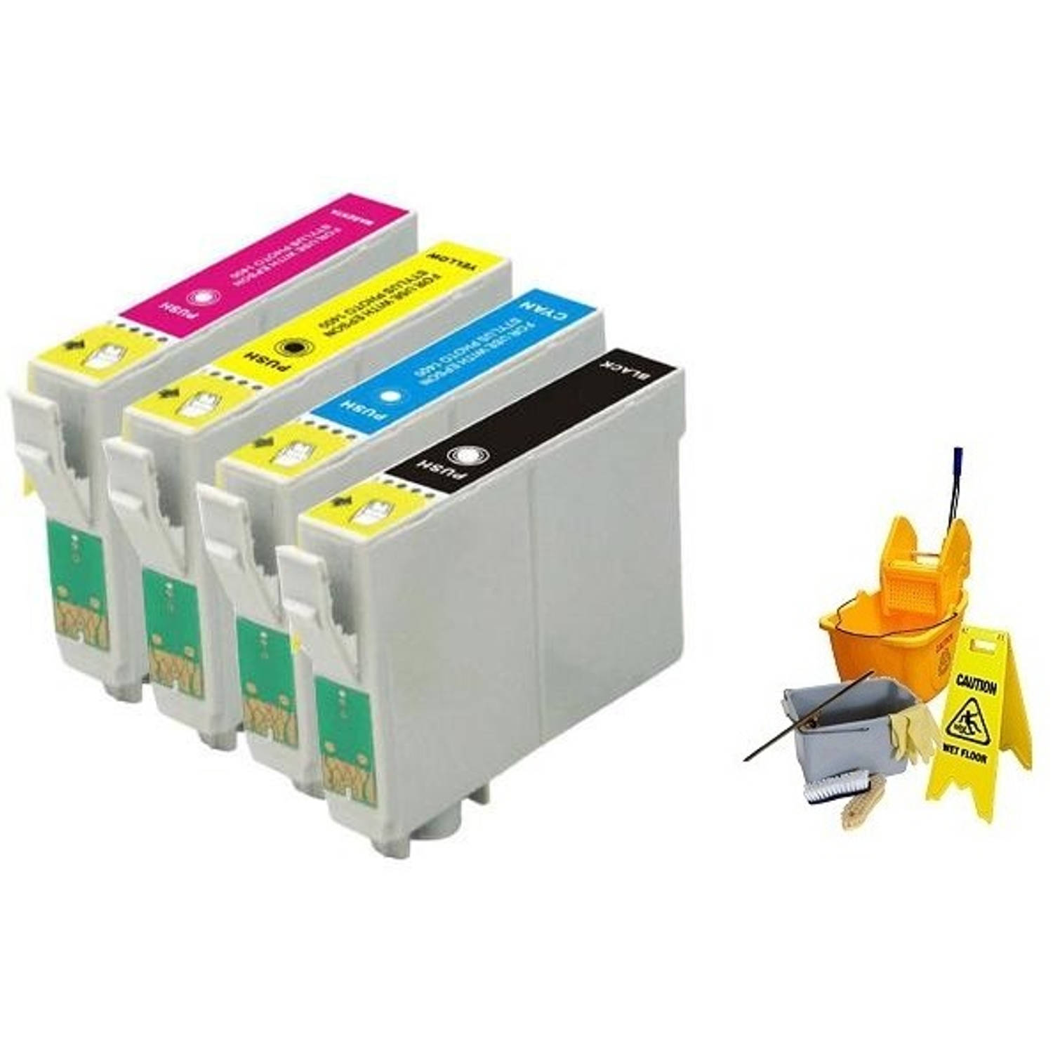 Inktmedia® - Inktcartridge - Geschikt Epson 18 18XL T1806 T1816 serie Reinigings inktcartridges - Cartridge met Inkt