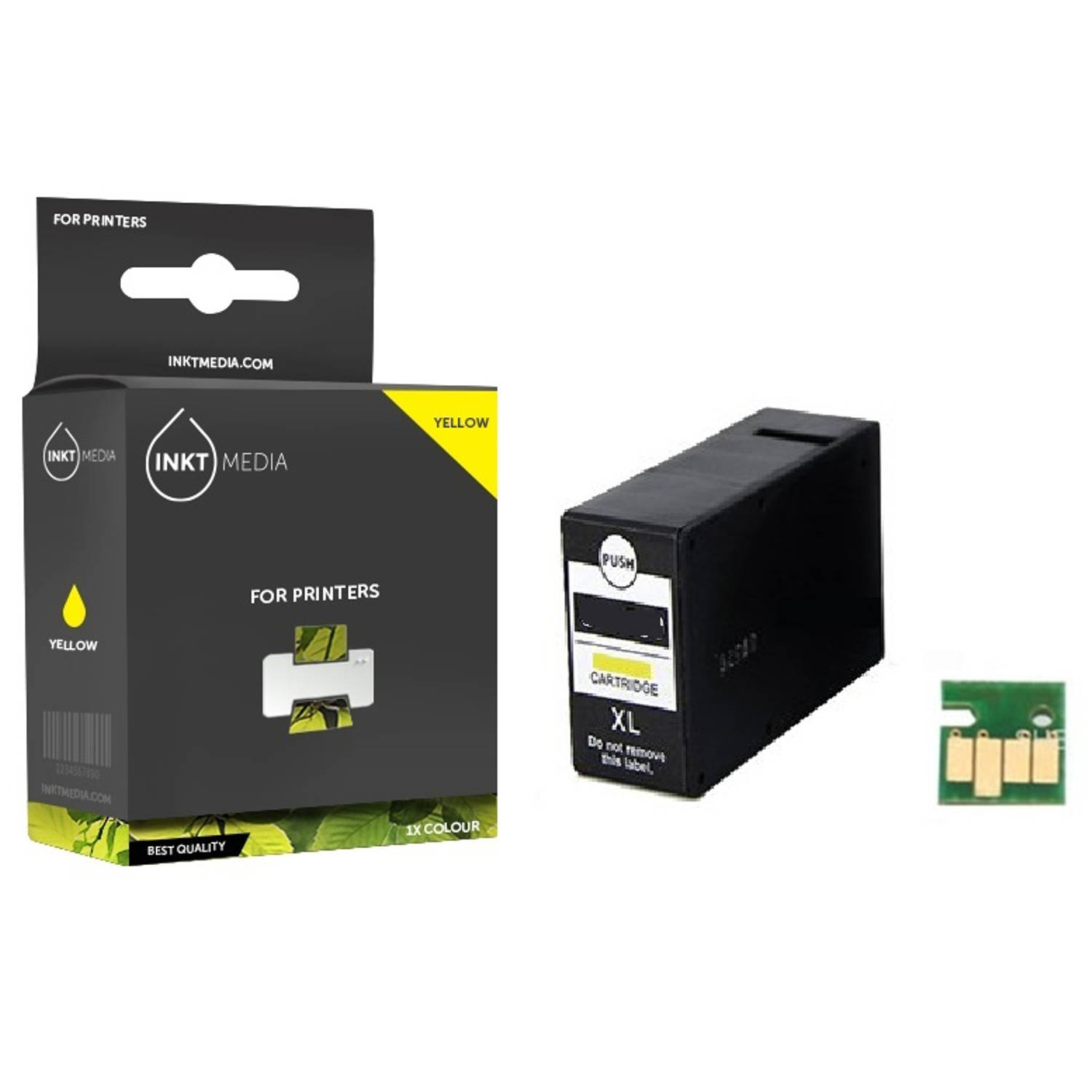 Inktmedia® - Inktcartridge - Geschikt Canon PGI-1500XL Y inktcartridge geel hoge capaciteit - Cartridge met Inkt