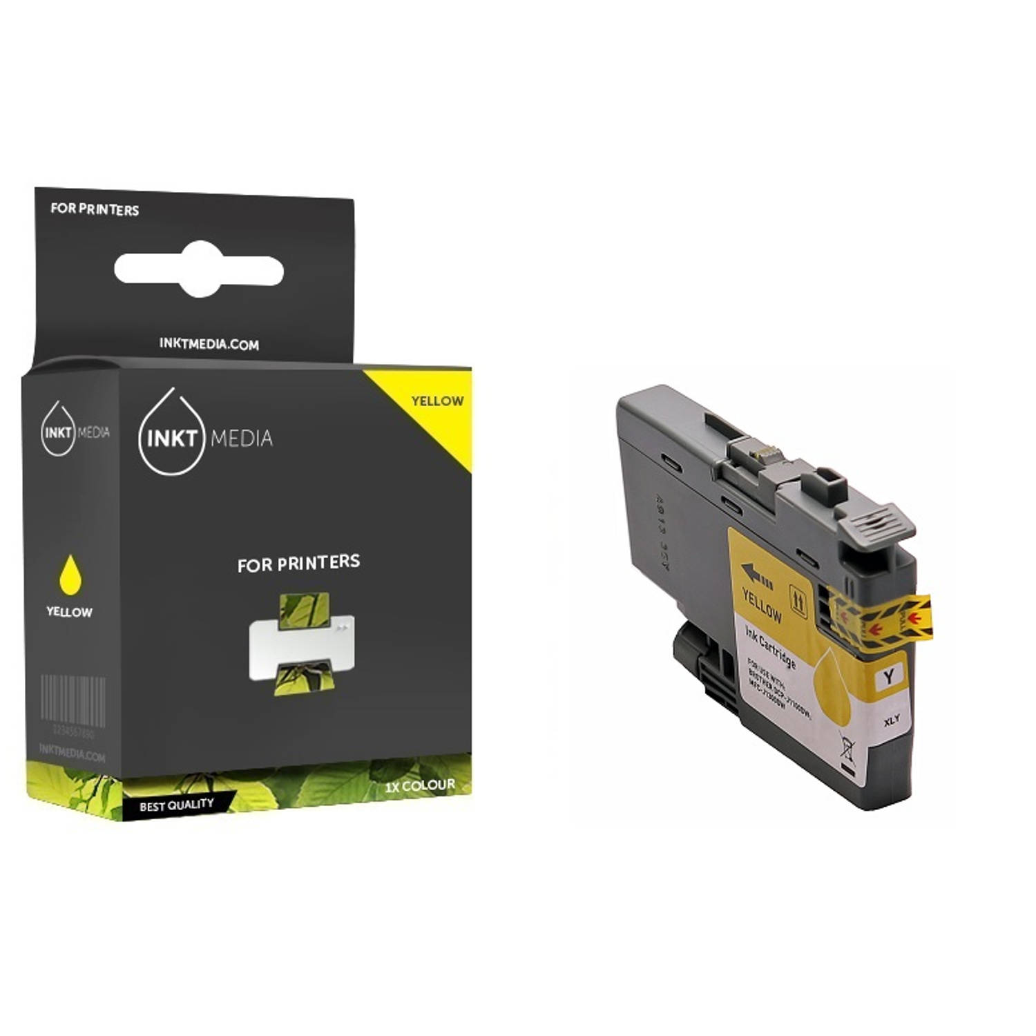 Inktmedia® - Inktcartridge - Geschikt Brother LC-3233YE / LC-3235YE XL inktcartridge geel - Cartridge met Inkt