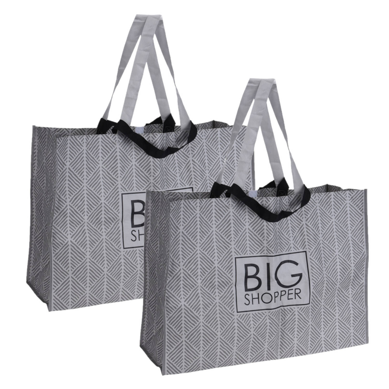 Oogverblindend Doodskaak duizend Set van 2x stuks extra grote boodschappen Shopper tas 70 x 48 cm zwart -  Boodschappentassen | Blokker