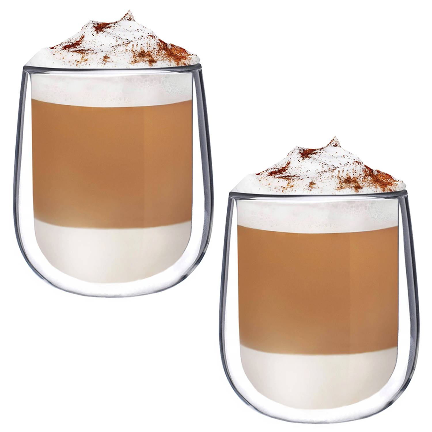 flexibel Zinloos klep Luxe Dubbelwandige Koffieglazen - Theeglazen - Cappuccino Glazen -  Theeglazen Dubbelwandig - 250ml set van 2 | Blokker