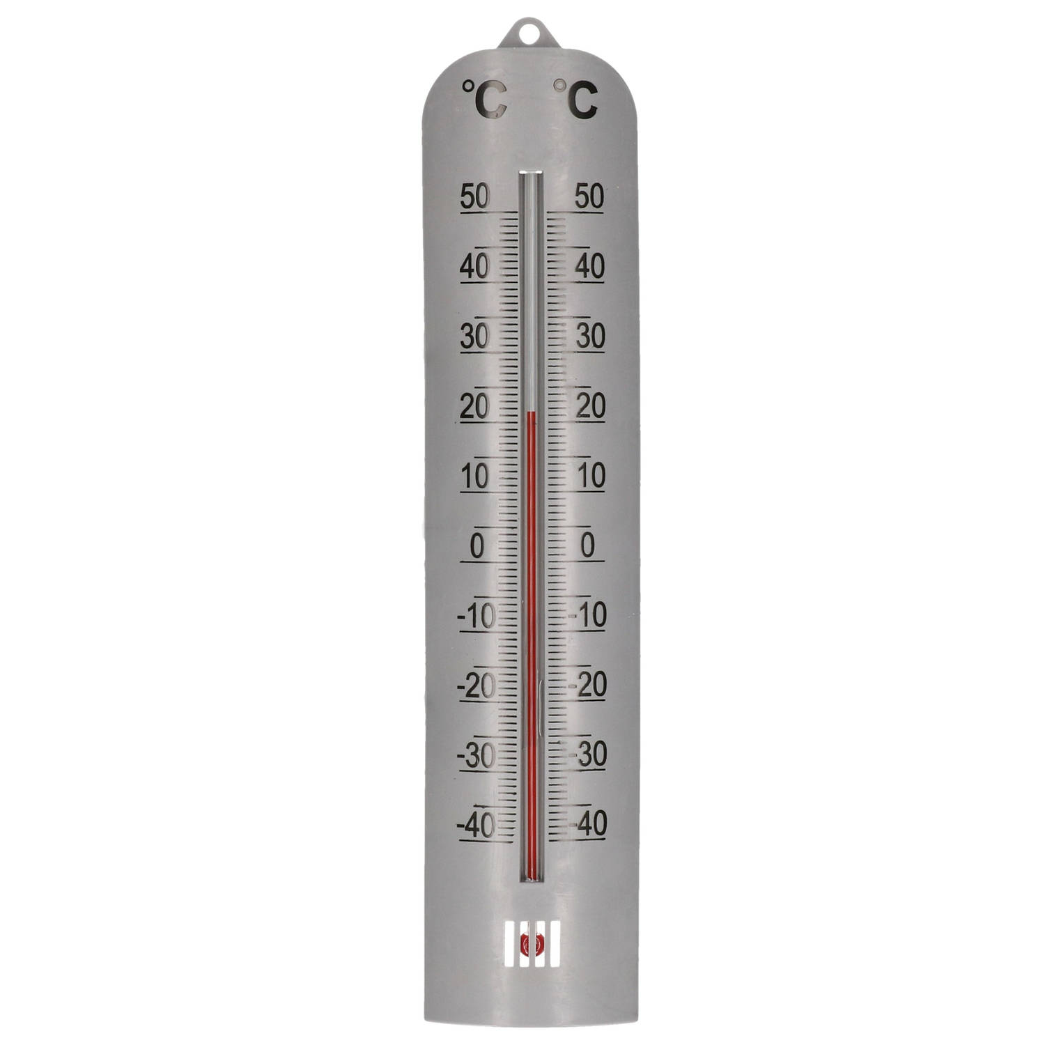 Lifetime Garden Zon-schaduw Thermometer Zilver Voor Buiten 27 Cm Kunststof Buitenthermometers