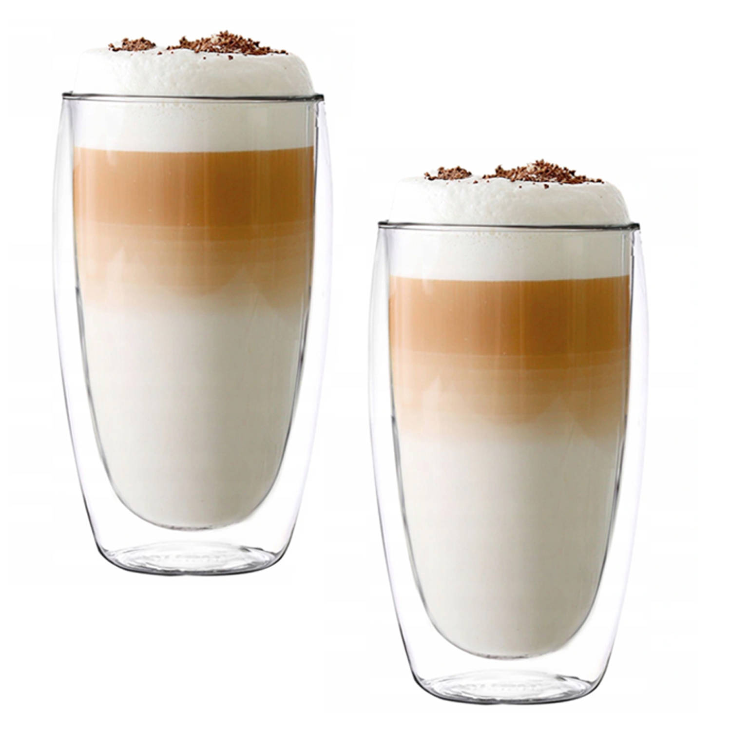 Luxe Latte Macchiato Glazen Dubbelwandig - Koffieglazen - Cappuccino Glazen Theeglas Dubbelwandig 380 ML - Set Van 2