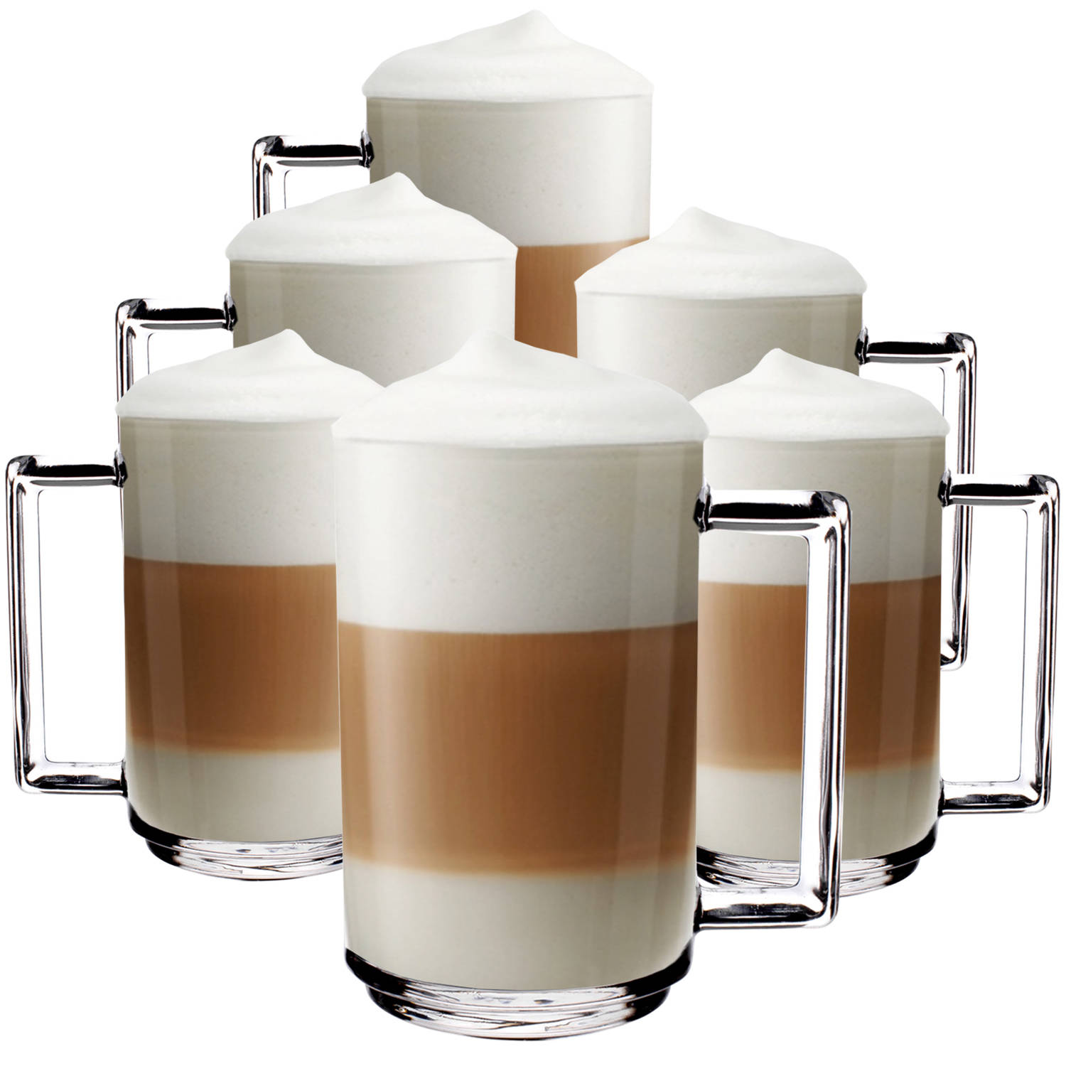 Luxe Latte Macchiato Glazen - Koffieglazen - Cappuccino Glazen - Latte Glazen - 320 ML - Set Van 6