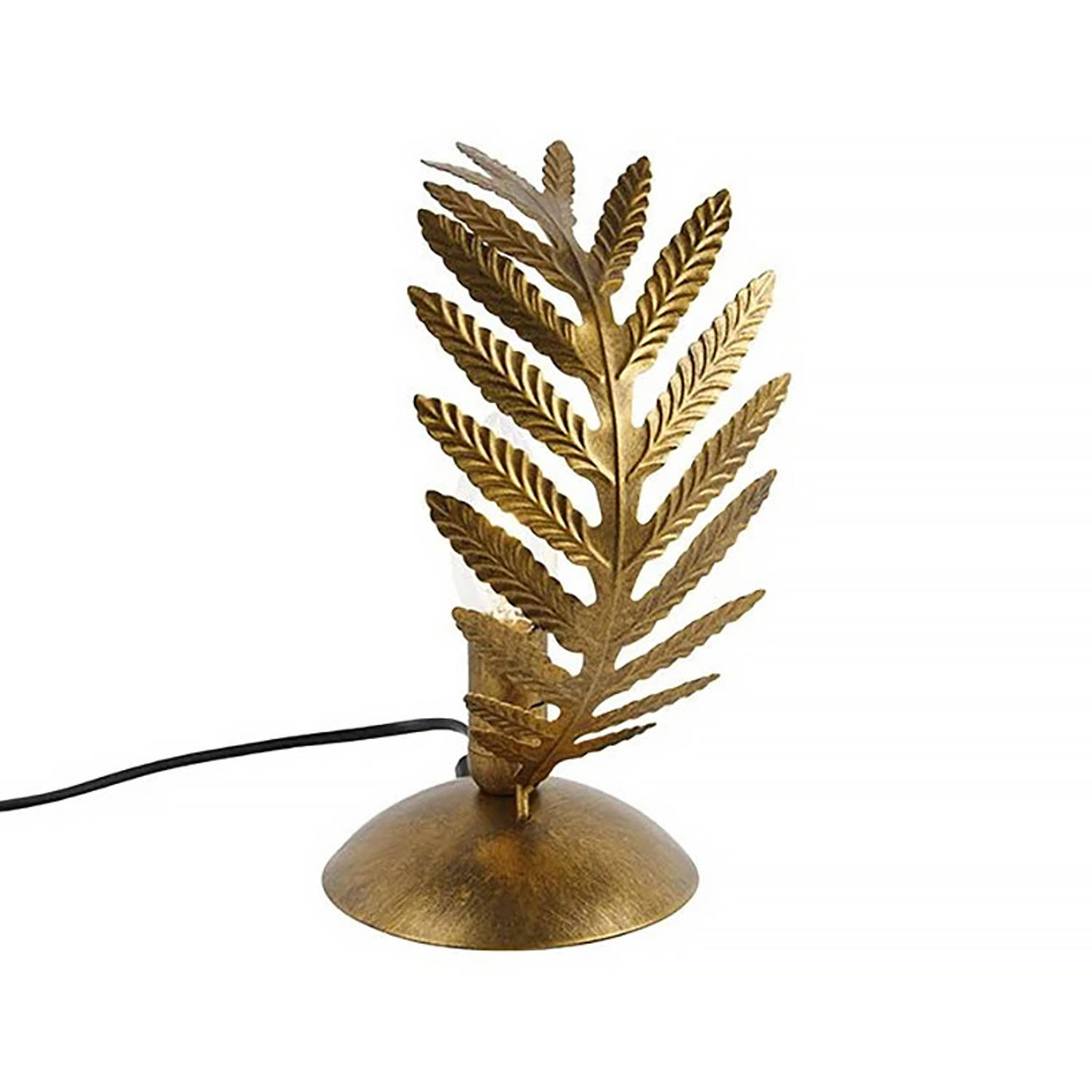 Ylumen Tafellamp Palm 1 blad H 24 cm goud bruin