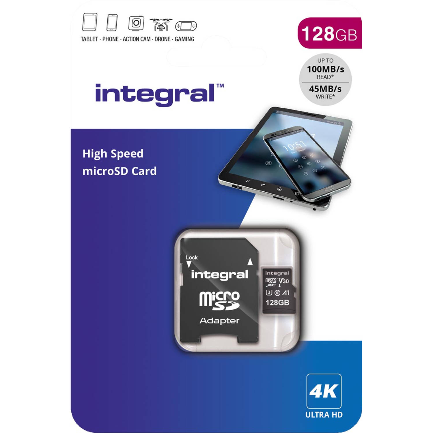 microSDXC-SD Geheugenkaart 128 GB