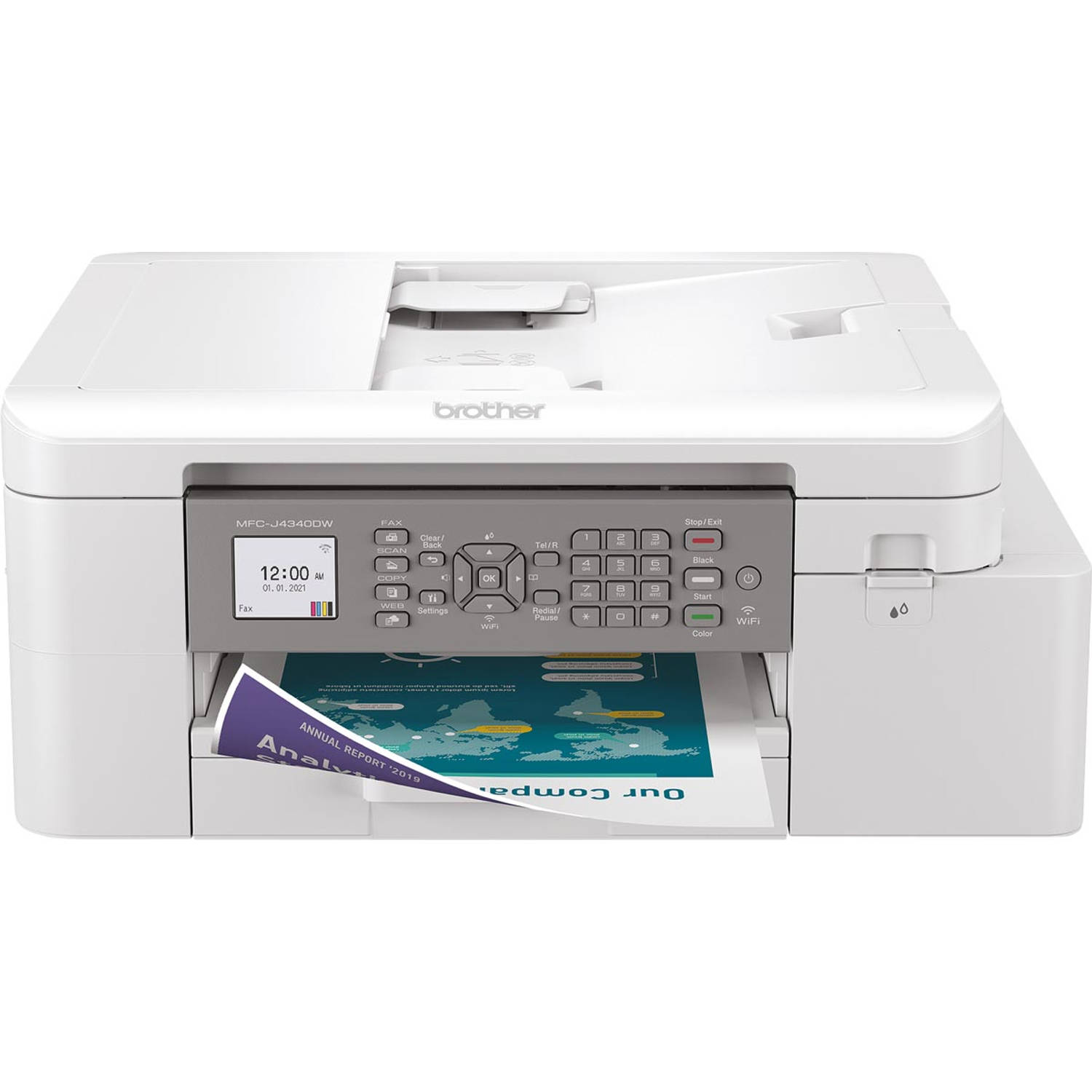 Brother MFC-J4340DW Multifunctionele inkjetprinter A4 Printen, Kopiëren, Scannen, Faxen ADF, Duplex,