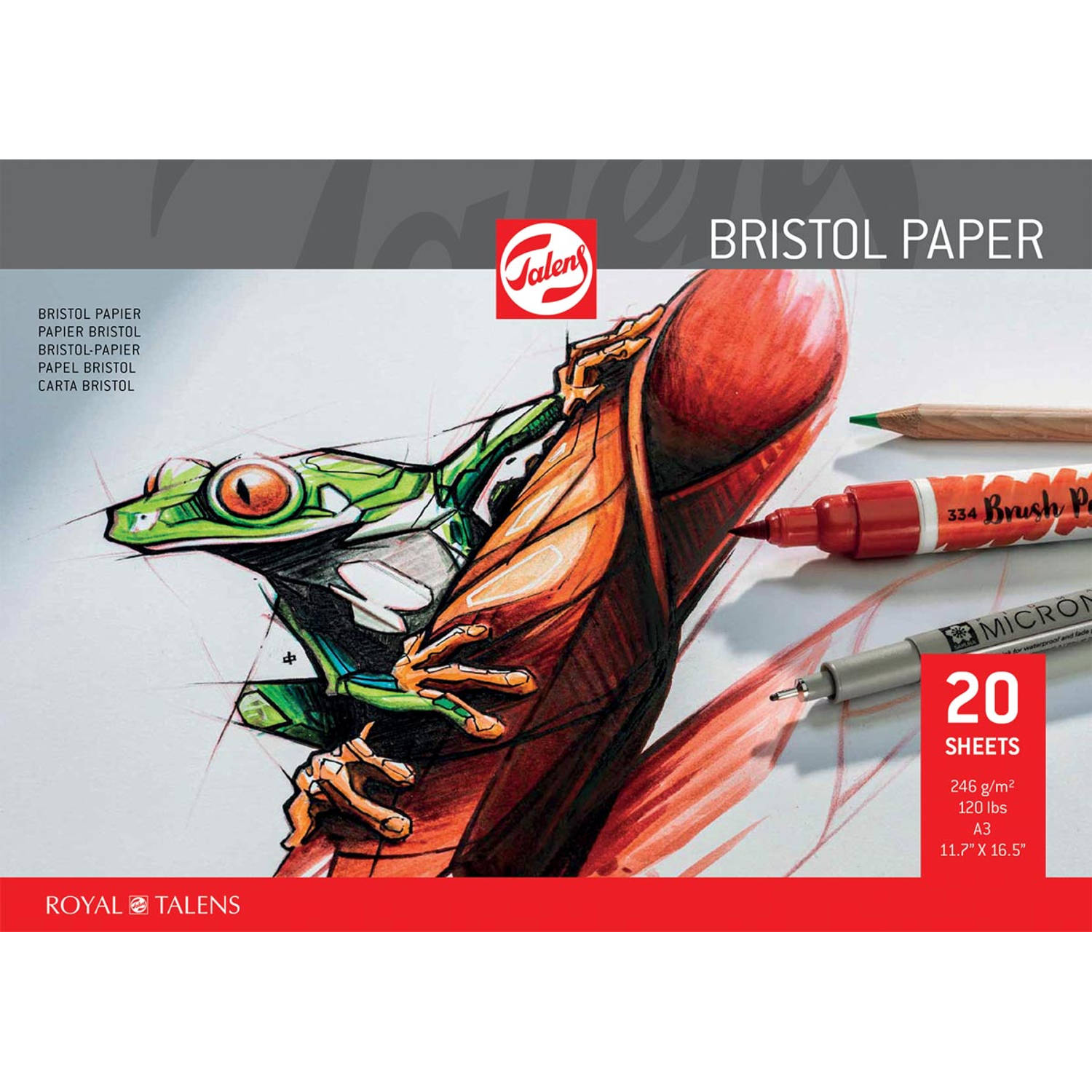 Talens Bristol papier, 250 g/m², ft 29,7 x 42 cm (A3) 3 stuks