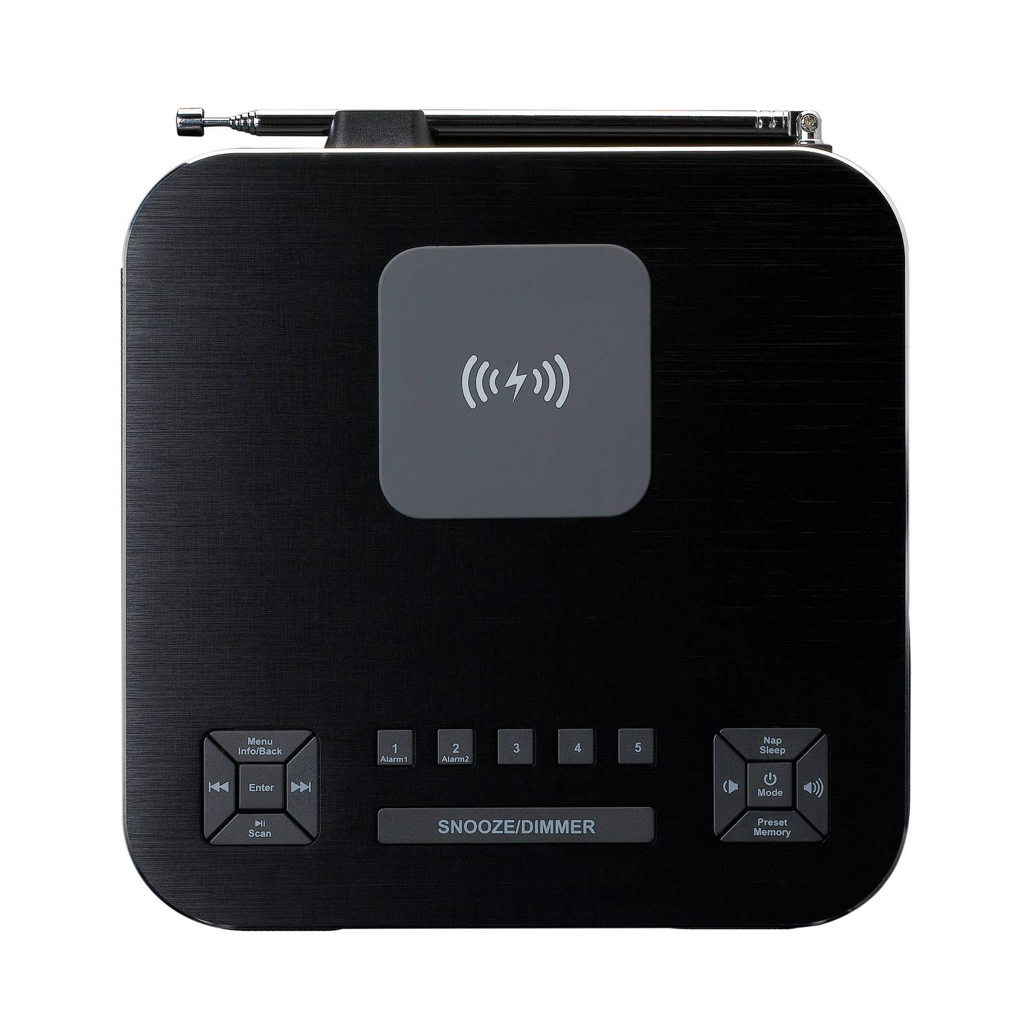 FM-wekkerradio DAB+/ Lenco Blokker en met opladen | draadloos Zwart Bluetooth®