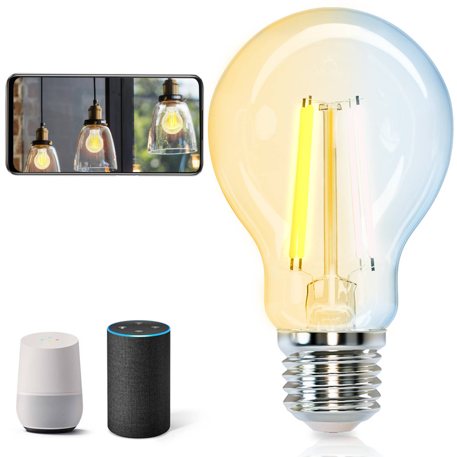 hobby ginder Wardianzaak Aigostar 10YIF - Wifi Filament Lamp - Ø 6 cm - A60 E27 - CCT - Dimbaar -  Smart Led Lichtbron- 6W | Blokker