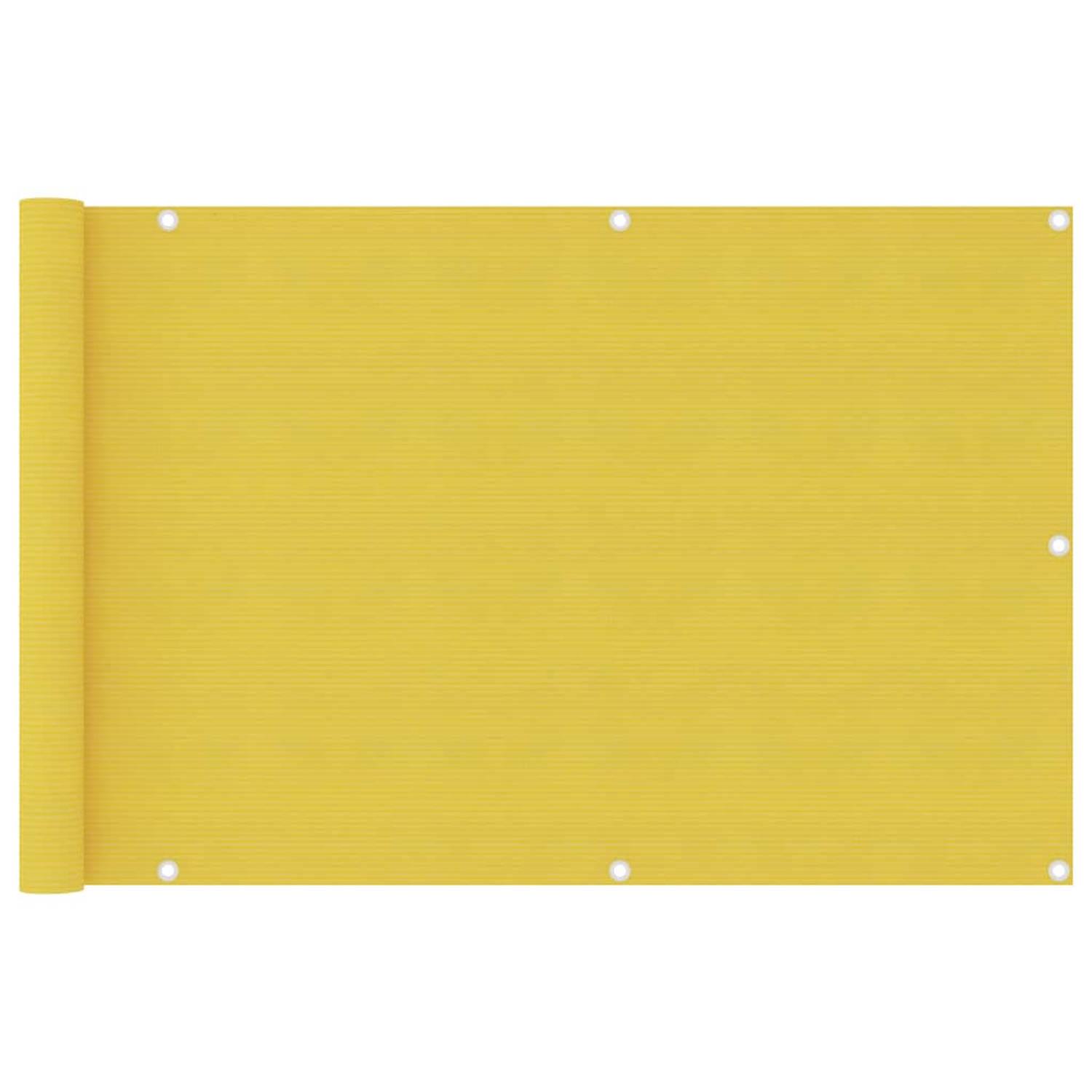 vidaXL Balkonscherm 90x400 cm HDPE geel