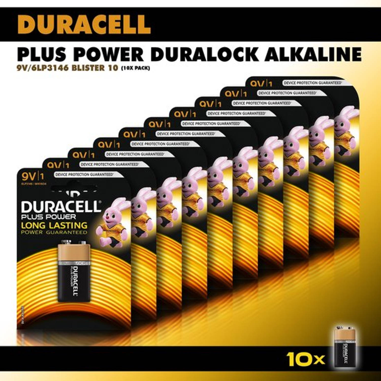 Duracell 9v Alkaline Batterij 10 Stuks