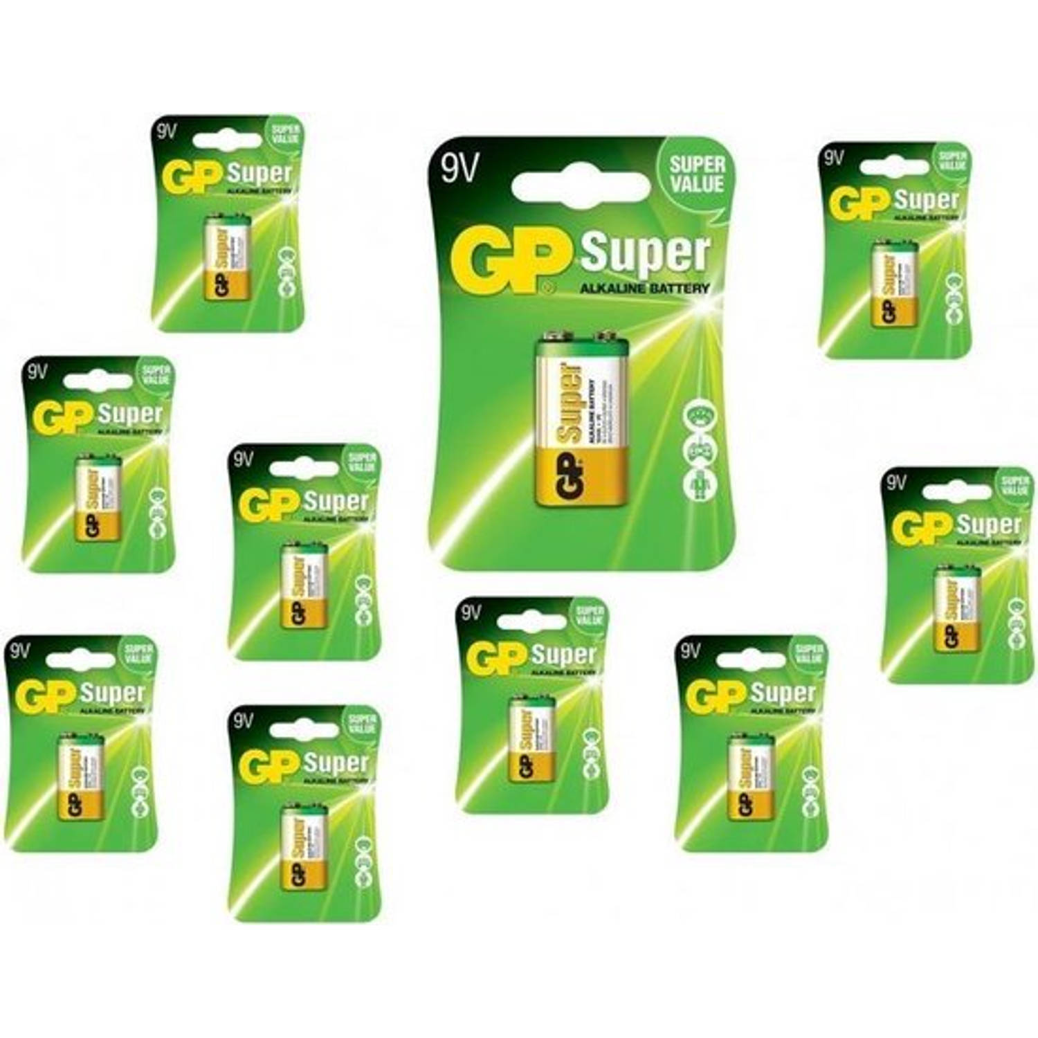 10 Stuks Gp Super Alkaline 6lr61-9v Batterij