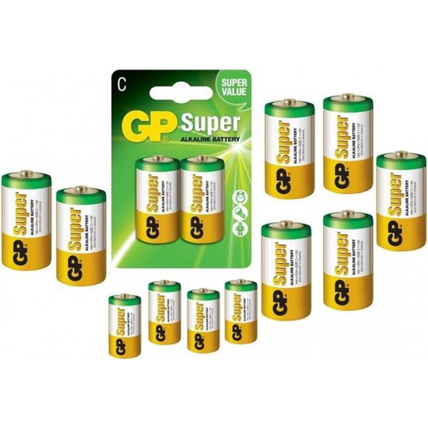 30 Stuks (15 Blisters A 2st) Gp Lr14 C Super Alkaline Battery