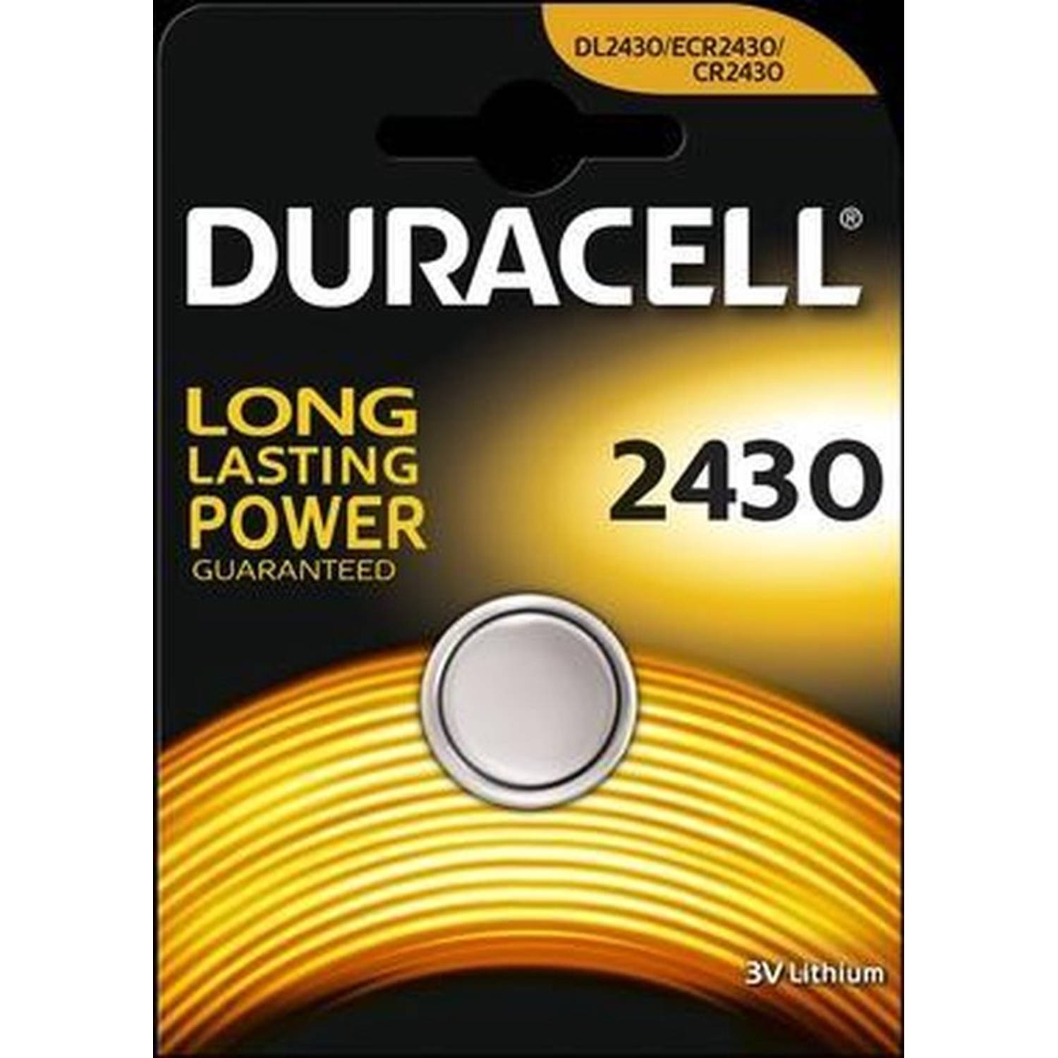 Duracell CR2430 3v Lithium Knoopcelbatterij - 2 Stuks
