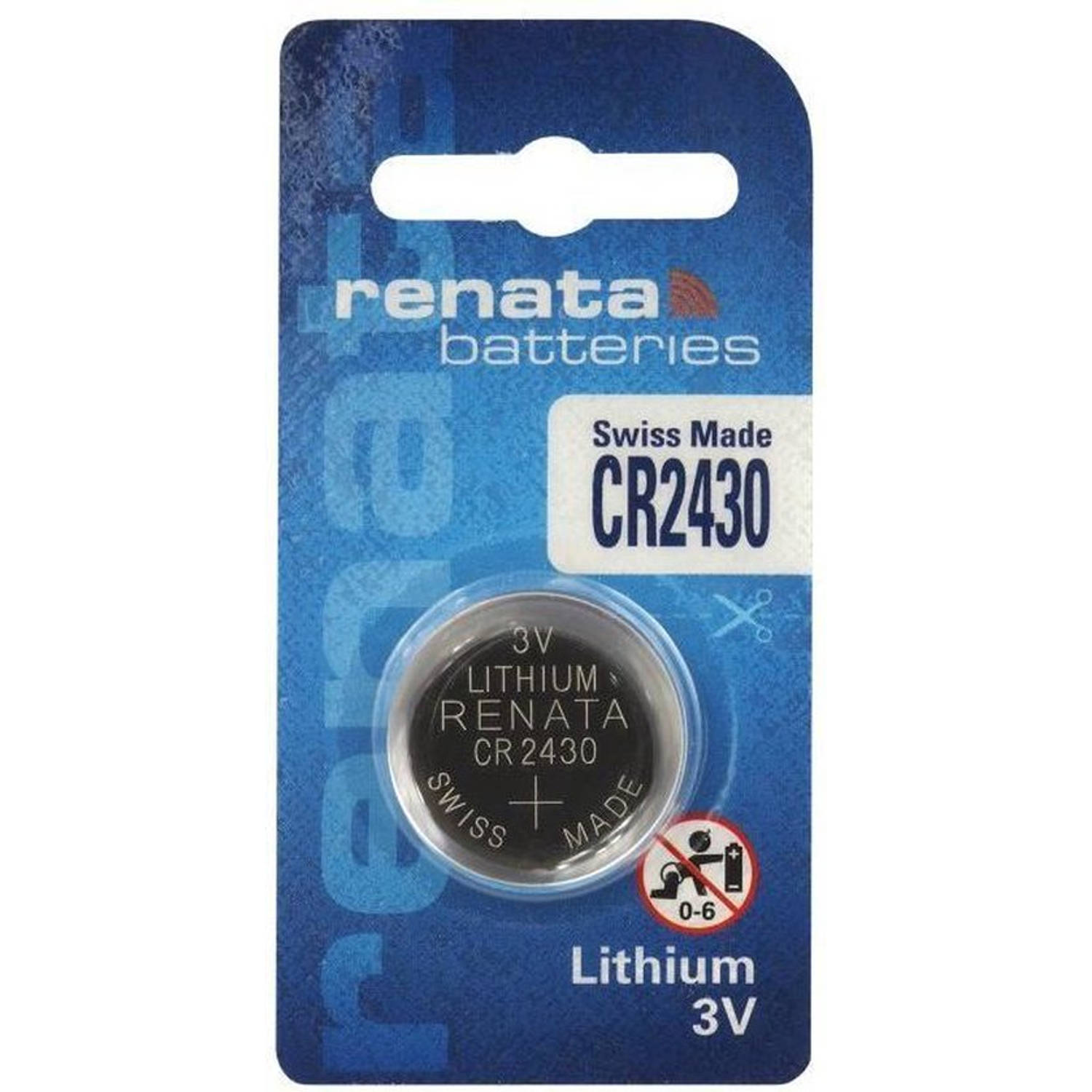 1 Stuk Renata CR2430 3v lithium knoopcelbatterij