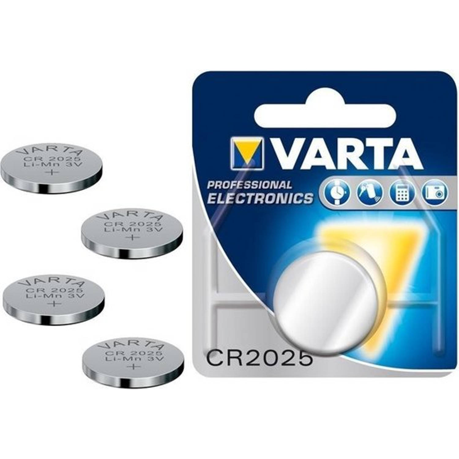 5 Stuks - Varta Professional Electronics CR2025 6025 3V 170mAh knoopcel batterij