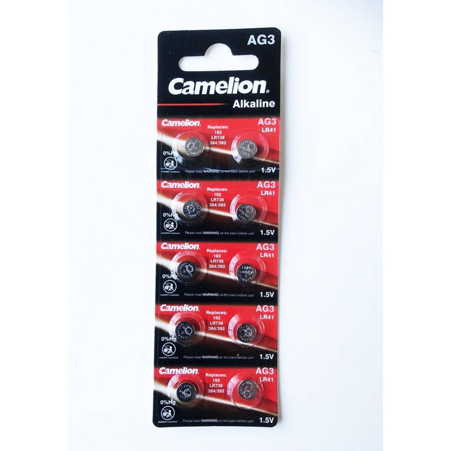 Camelion AG3 Alkaline Batterij (10 stuks) LR736, LR41, G3, 192, GP92A, 392, SR41W