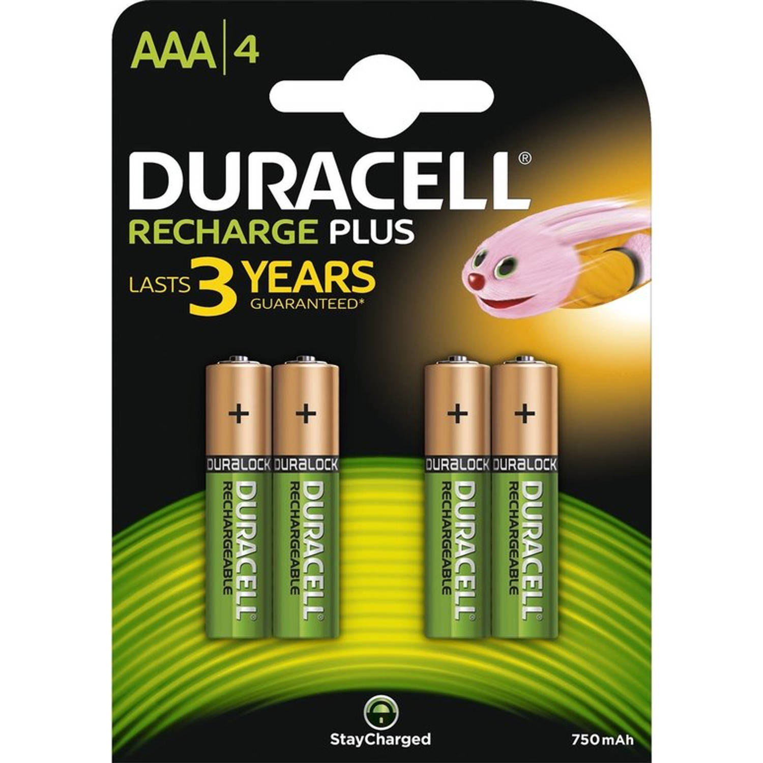 Duracell Rechargeable Aaa 750mah Batterijen 4 Stuks
