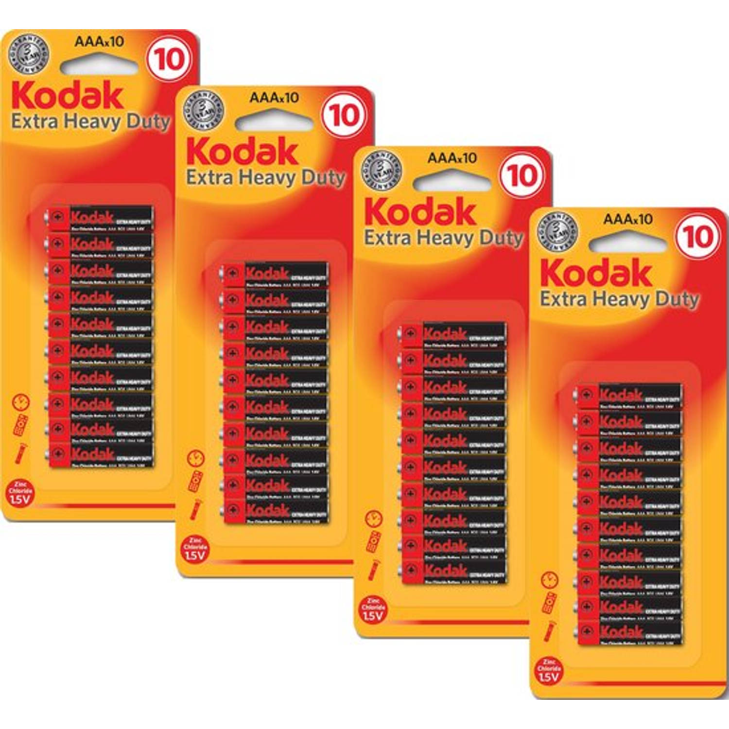 AAA Batterijen Batterij AAA Kodak Extra Heavy Duty - 40 Stuks