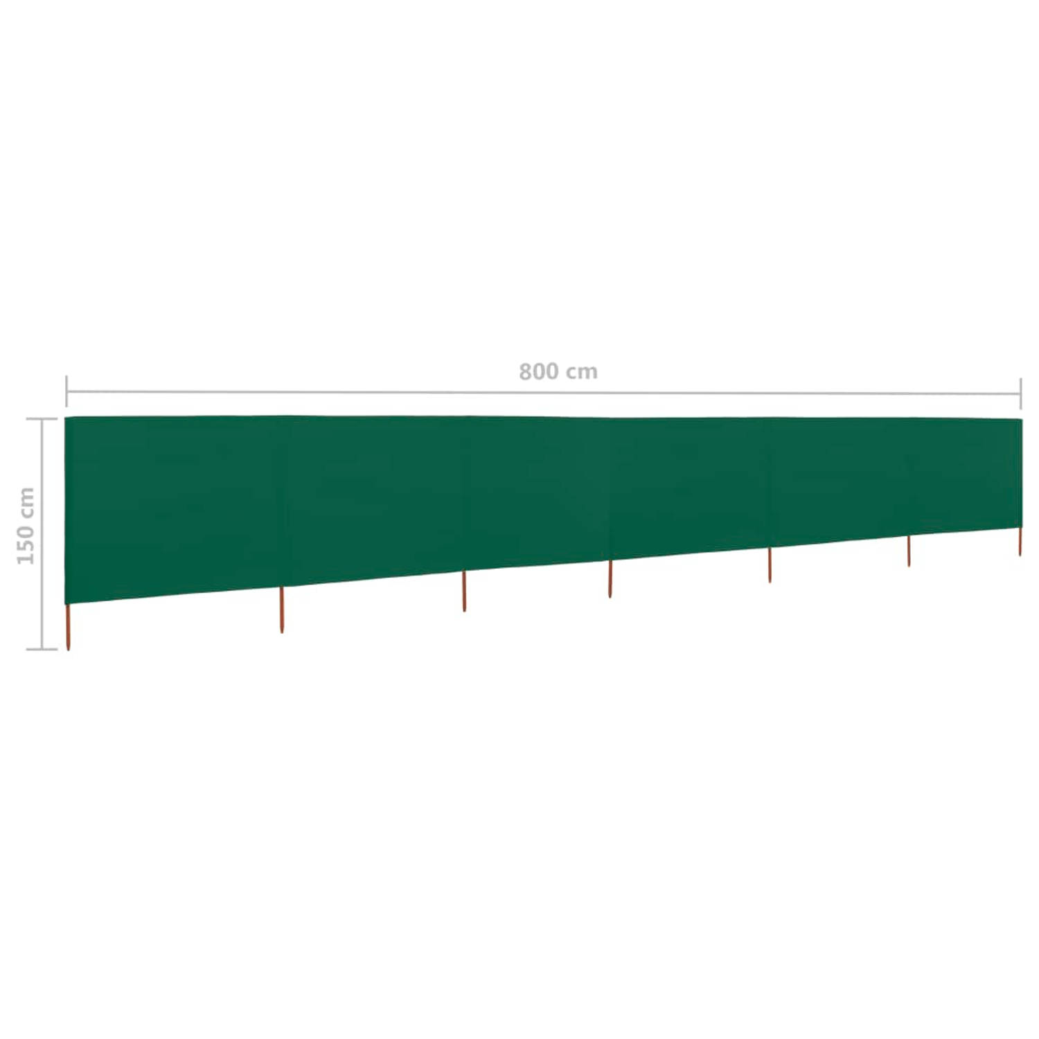 landinwaarts Wanten Dempsey vidaXL Windscherm 6-panelen 800x120 cm stof groen | Blokker