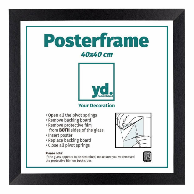 Posterlijst 40x40cm Zwart Mat MDF Parma