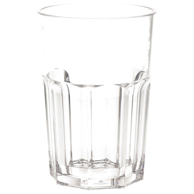 4x stuks onbreekbaar retro glas transparant kunststof 45 cl/450 ml - Longdrinkglazen