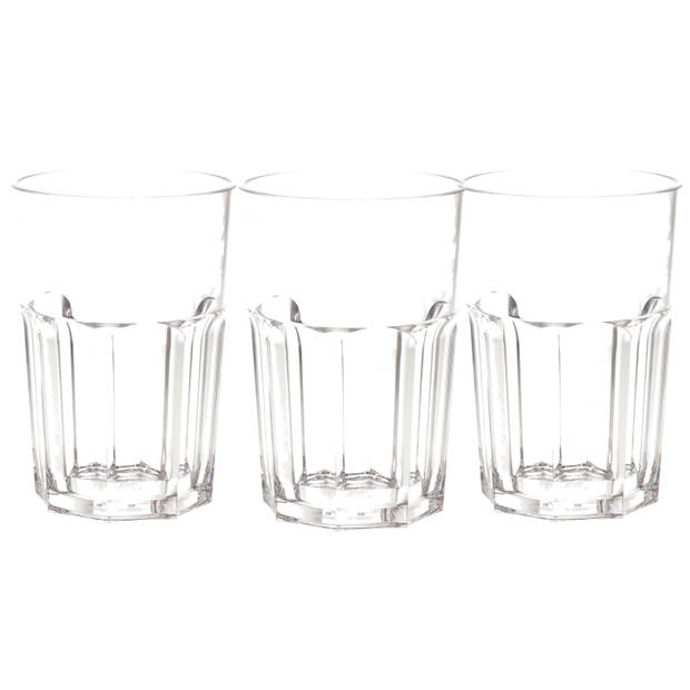 4x stuks onbreekbaar retro glas transparant kunststof 45 cl/450 ml - Longdrinkglazen