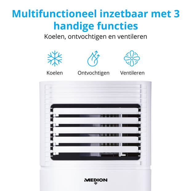 Medion Mobiele Airco (MD37215) - Airconditioner met Slang - Mobiele Airco voor Slaapkamer - App- en Spraakbediening -
