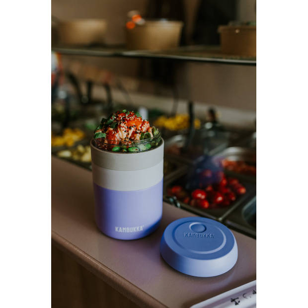 Lunchpot/Thermos Lunchbox - 600 ml - 9 uur warm - Kambukka Voedselcontainer - Bora Digital Lavender