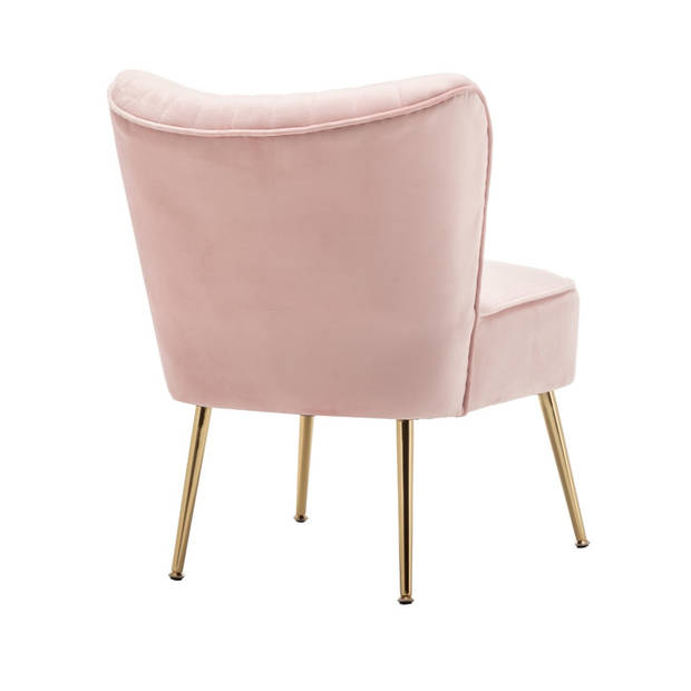Fauteuil zitbank 1 persoons Rilaan velvet roze stoel