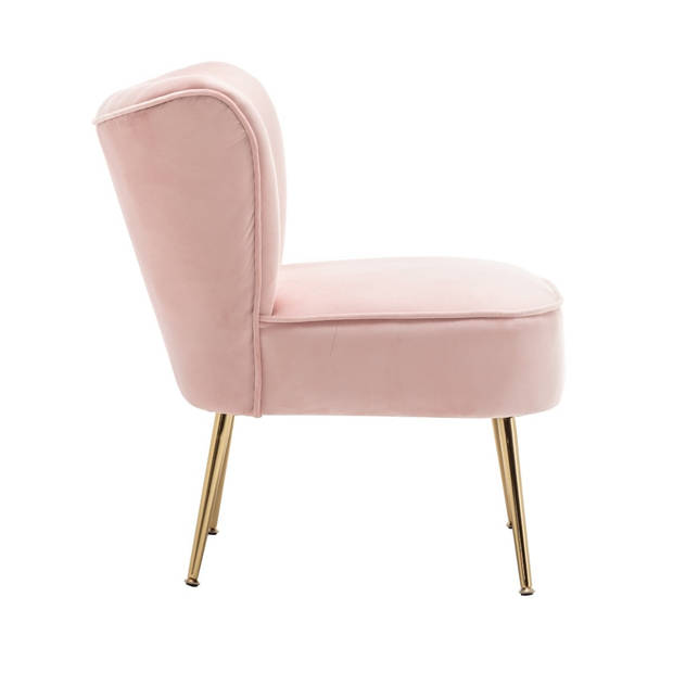 Fauteuil zitbank 1 persoons Rilaan velvet roze stoel