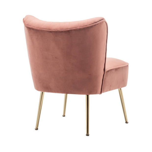 Fauteuil zitbank 1 persoons Rilaan velvet oud roze stoel