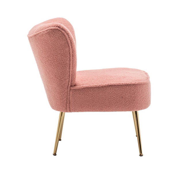 Fauteuil zitbank 1 persoons Teddy roze stoel