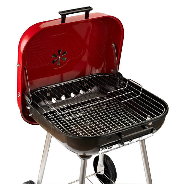 Houtskool barbecue - BBQ - Grill - Barbeque - 47,5 cm - Rood