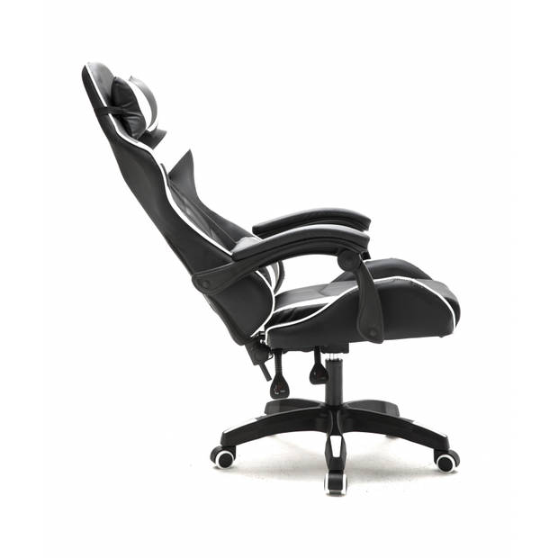 Gamestoel Cyclone tieners - bureaustoel - racing gaming stoel - wit zwart