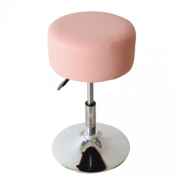 Krukje retro vintage - kaptafel krukje - hoogte verstelbaar tot 65 cm - roze