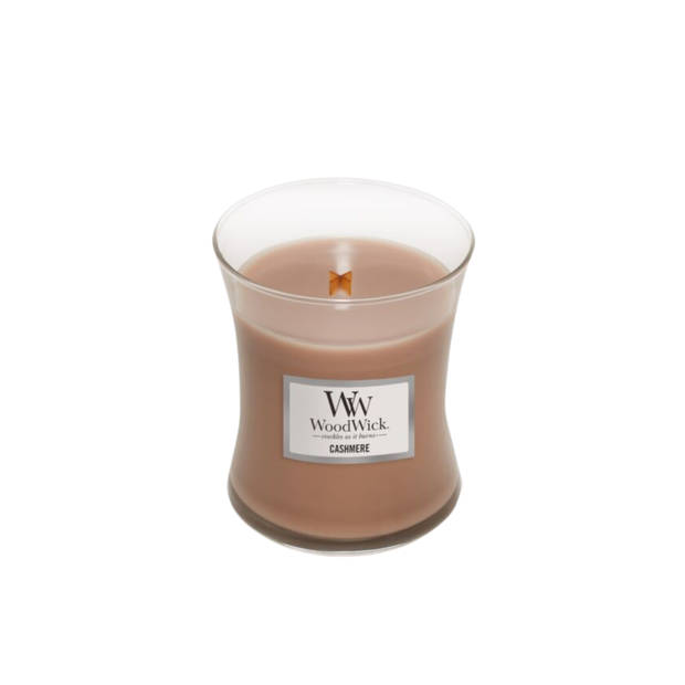 WoodWick Geurkaars Medium Cashmere - 11 cm / ø 10 cm