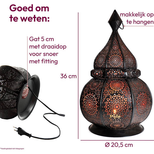 Gadgy Oosterse Lantaarn - Marokkaanse Lantaarn Windlicht - Decoratie voor binnen - Tafellamp - Waxinelichthouders