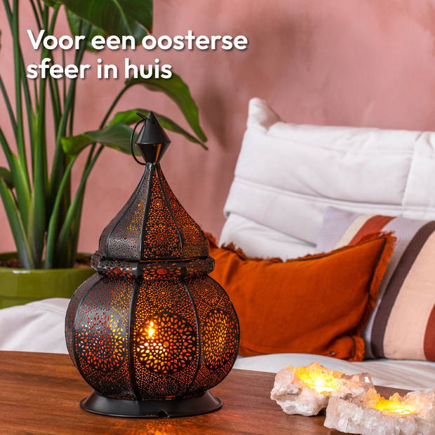 Gadgy Oosterse Lantaarn - Marokkaanse Lantaarn Windlicht - Decoratie voor binnen - Tafellamp - Waxinelichthouders