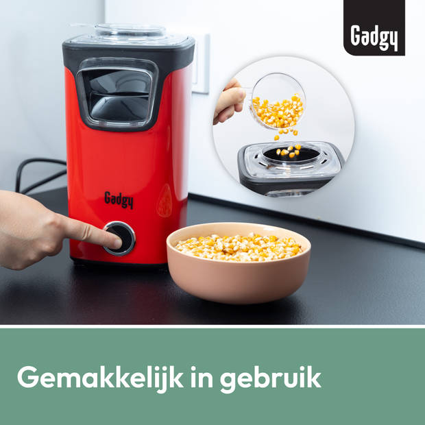 Gadgy Popcorn Machine - Hetelucht Popcornmaker - 1100 watt - met Maatschep - Popcornmakers kinderfeestje