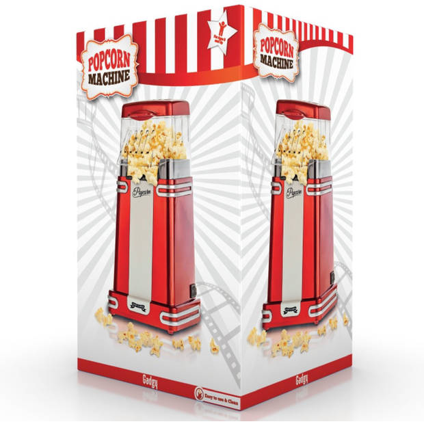 Gadgy Popcorn Machine Retro - Hete Lucht Popcorn Maker- 26,5 x 14 CM - Funcooking voor Party & Kids