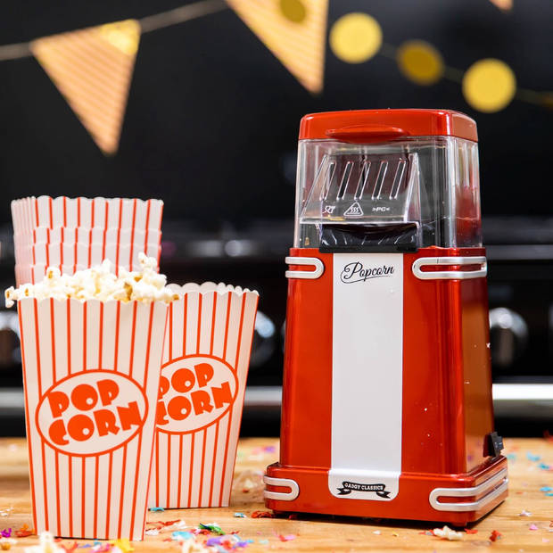 Gadgy Popcorn Machine Retro - Hete Lucht Popcorn Maker- 26,5 x 14 CM - Funcooking voor Party & Kids