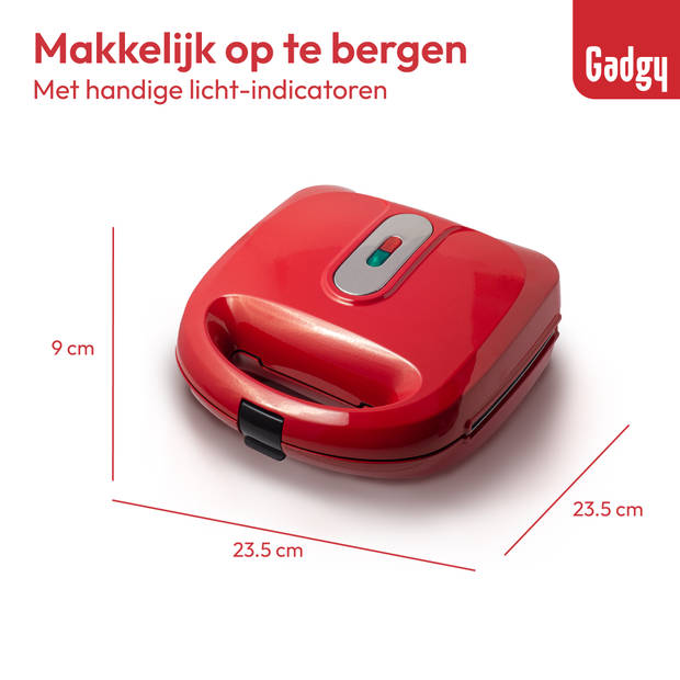 Gadgy 3 in 1 Tosti Apparaat - Wafelijzer - Grill Apparaat - Verwisselbare Platen - Tosti ijzer - Croque Monsieur Toestel