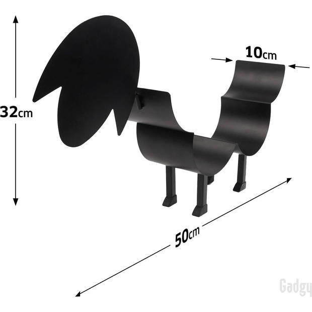 Gadgy WC Rolhouder Zwart Schaap - Reserverolhouder - Toiletrolhouder zwart - Handdoekrek – Vaderdag Cadeau - Metaal