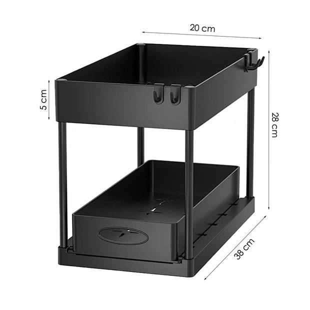 Gootsteenkast Organizer 2 laags Keukenkast Organizer