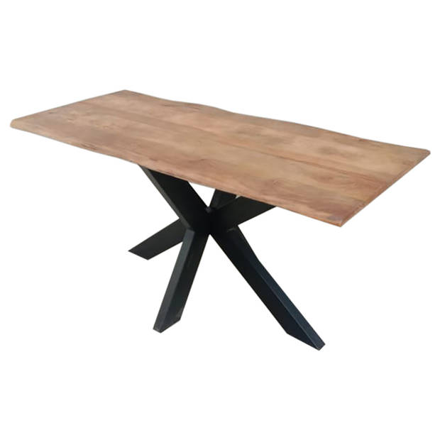 Eettafel boomstam mangohout 200cm Indiana industriële duurzaam boomstamtafel mango